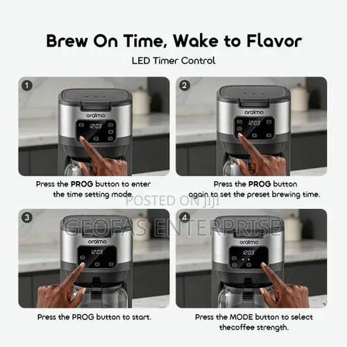 Oraimo BrewDrip 1.5L LED Timer Control Drip Coffee Maker