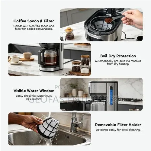 Oraimo BrewDrip 1.5L LED Timer Control Drip Coffee Maker