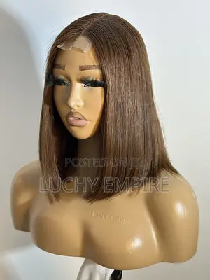 10 Inches Brown Vietnamese Bone Straight Wig – Kim K Closure