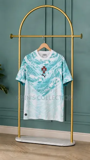 Portugal National Team Aqua Pattern Football Jersey – Short Sleeve