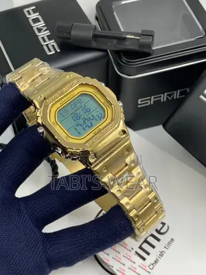 Sanda Digital Stainless Steel Wristwatch for Men