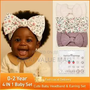 Baby Girl 3 Hairbands and 12 Pairs of Earrings Combo Set