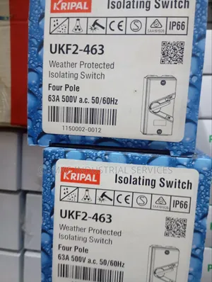 Kripal UKF2- 463 63A 4 Pole Weatherproof Isolating Switch IP66