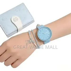 3-in-1 Children's Watch Bracelet Wallet Set Girls Quartz Watch