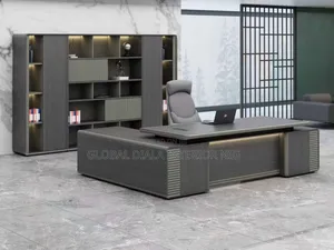 Modern Grey Executive L-Shape Office Desk