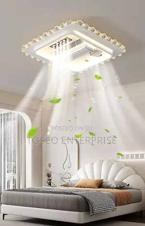 Flush Mount Ceiling Fan With LED Light