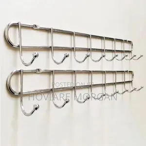 Stainless Steel Wall Mounted 10 Hooks Towel Rack