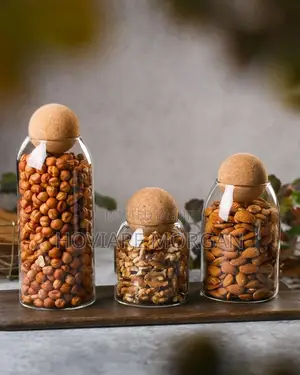 Glass Jars With Airtight Cork Ball Lid Set