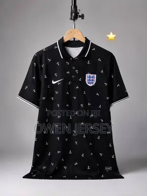 England Black Anchor Polo Jersey – Premium Fan Edition