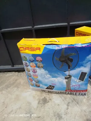 Stay Cool Anywhere – Qasa 18" Solar Rechargeable Standing Fan