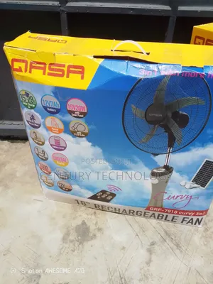 Qasa 18-Inch Rechargeable Fan With Free Solar Panel