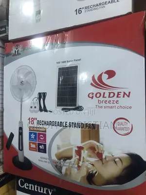 Golden Breeze 18” Rechargeable Fan With Solar Panel