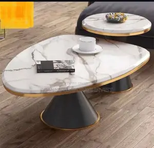 Ovale Coffee Table Set Marble Collection