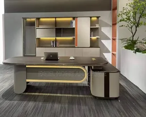 Luxury Executive Office Desk With Premium Storage Cabinet