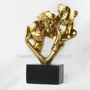 Gold 3 Face Abstract Tabletop Home/Office Decor