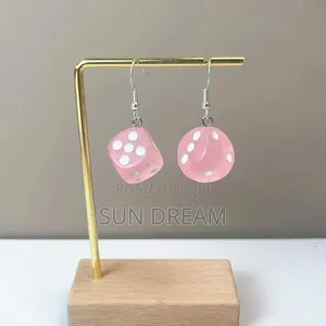 Pink Dice Dangle Women Jewelry Accessories