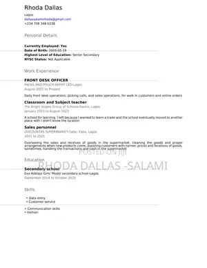 Clerical Administrative CV