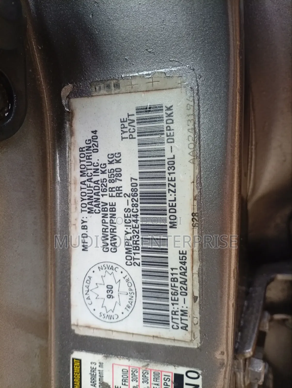 Toyota Corolla 2004 Gray