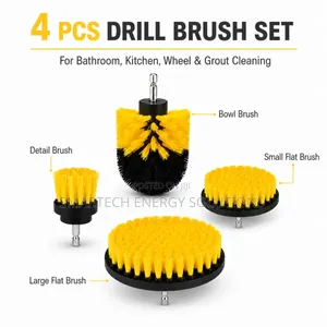 4-Piece Drill Brush Attachment Set for Kitchen Bathroom Cleaning