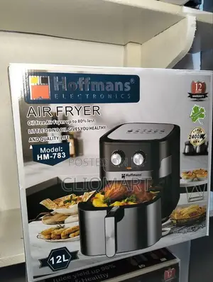 Hoffmans 12L Air Fryer – 2400W Manual Knob Control Oil-Free Air Fryer