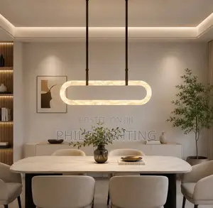 Alabaster Oval Chandelier Light