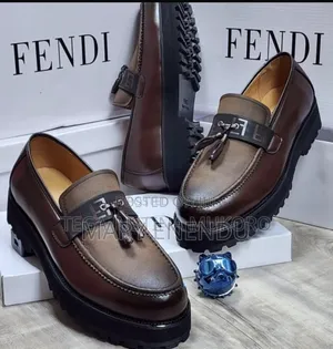 Fendi Brown Tassel Lug Sole Loafers