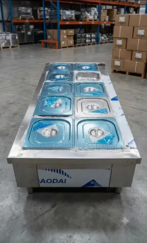 High Quality Commercial 10 Plate Food Warmer/Bain Marie Without Glass