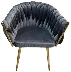 Modern Luxury Apartment Lodge Chair With Golden Metal Leg