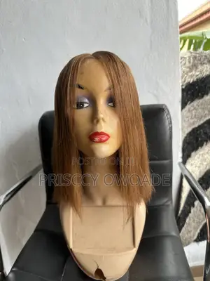 Human Hair Double Drawn Straight Brown Wig Hair (Pre Owned)