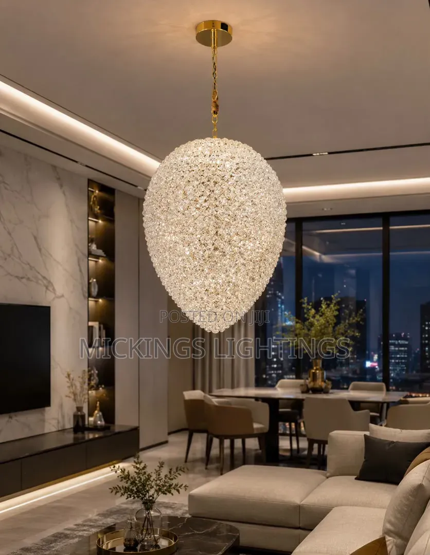 French Crystal Pendant Lamp With Remote Control