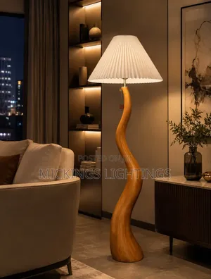 Vintage Living Room Floor Lamp Nordic Mushroom Wood Grain Light