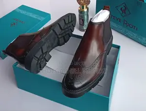 Steve Riots Men's Leather Ankle Lace Brogue Boots | Classic Style