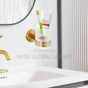 Quality Toothbrush Holder With Glass Gup-Stainless Steel