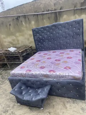 Brand New 6x 6 Luxury Upholstered Bedframe With Mattress Ottoman