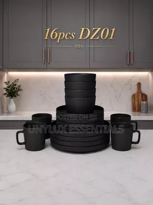 16pcs Black Dinner Set