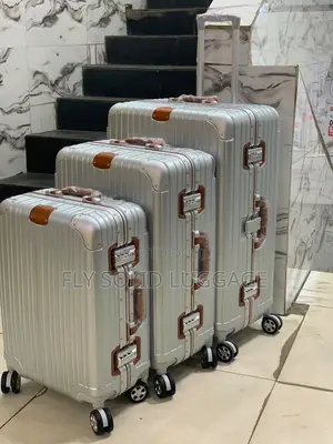 High Quality Set of 3 Luxury Aluminum Luggage Traveling
