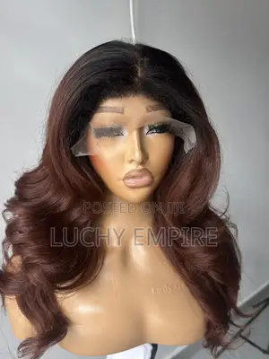 16 Inches Layered OYICHI Ginger Human Hair Blend 5x5 Closure Wig