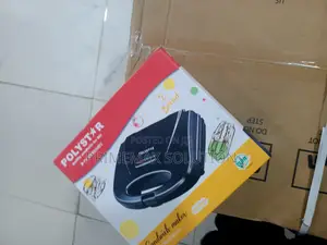 Sleek Black Polystar Sandwich Maker | Compact Powerful