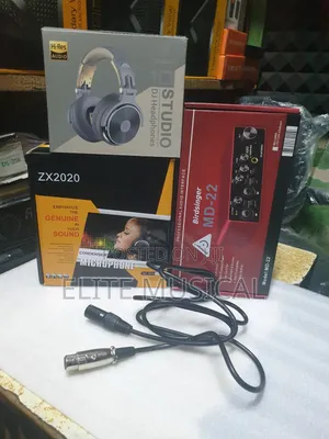 Professional Set of Studio Mic Sound Card and Headphones