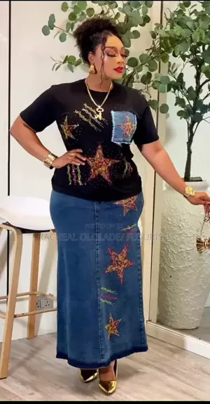 Luxury Women 2 Pieces Jean Skirt