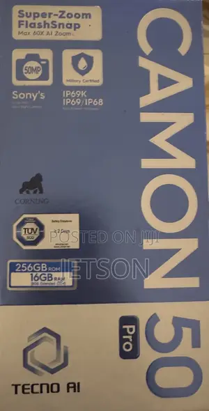 New Tecno Camon 50 Pro 256 GB Black