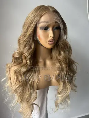 20 Inches Human Hair Blend 13x6 HD Frontal Wig – Blonde