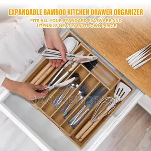 Bamboo Expandable Cutlery Organizer