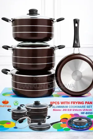 Hoffner 8-Piece Aluminium Non-Stick Cookware Set With Frying Pan