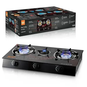 RAF 3 Burner Tempered Glass Gas Cooker Table Gas Stove Auto Ignition