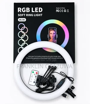 RGB LED Soft Ring Light,Phone Holder Remote Control USB Powered