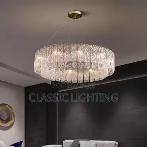 New All-Copper Post-Modern Light Luxury Glass Chandelier Light
