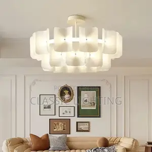 Wabi-Sabi Style Pendant Light for Living Room, French Luxury Cream