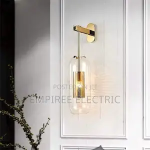 Modern LED Wrought Iron Wall Lamp Glass