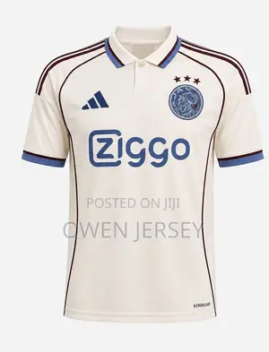 Ajax 2025/26 Away Jersey – Cream Football Shirt | Unisex.